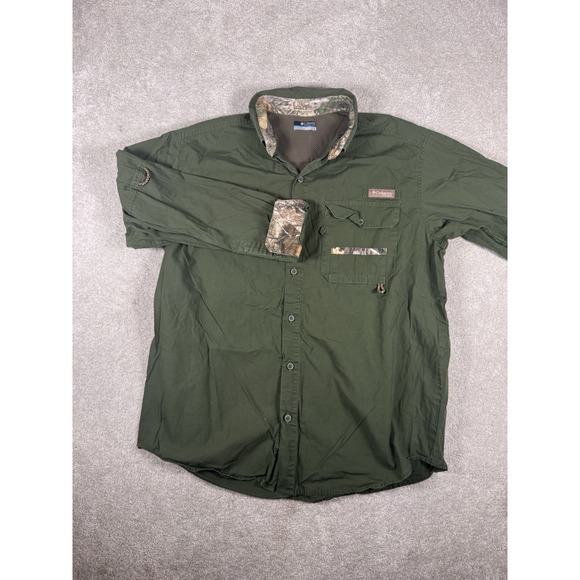 Columbia PHG Shirt Performance Hunting Gear Bucktail Green Camouflage L/S Large - Picture 6 of 16